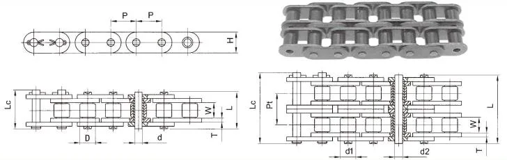 A Series of Straight Roller Chain Warehouse Lift Roller Chain Conveyor Chain