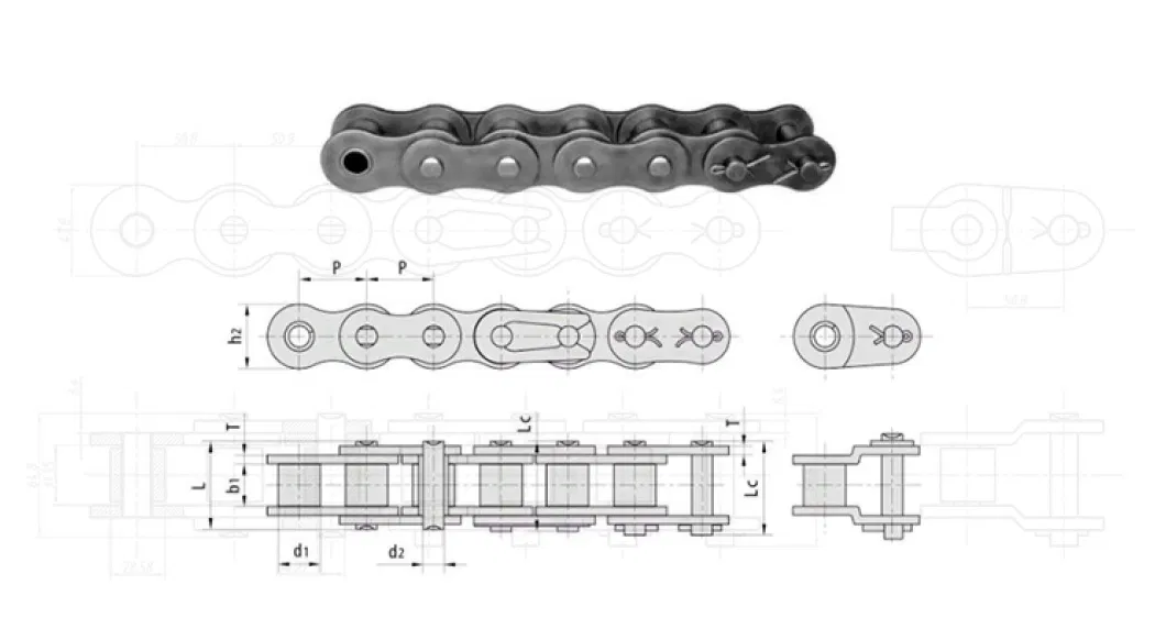 Double pitch transmission roller chains driving chain Carbon steel Conveyor Chain with Extended Pin